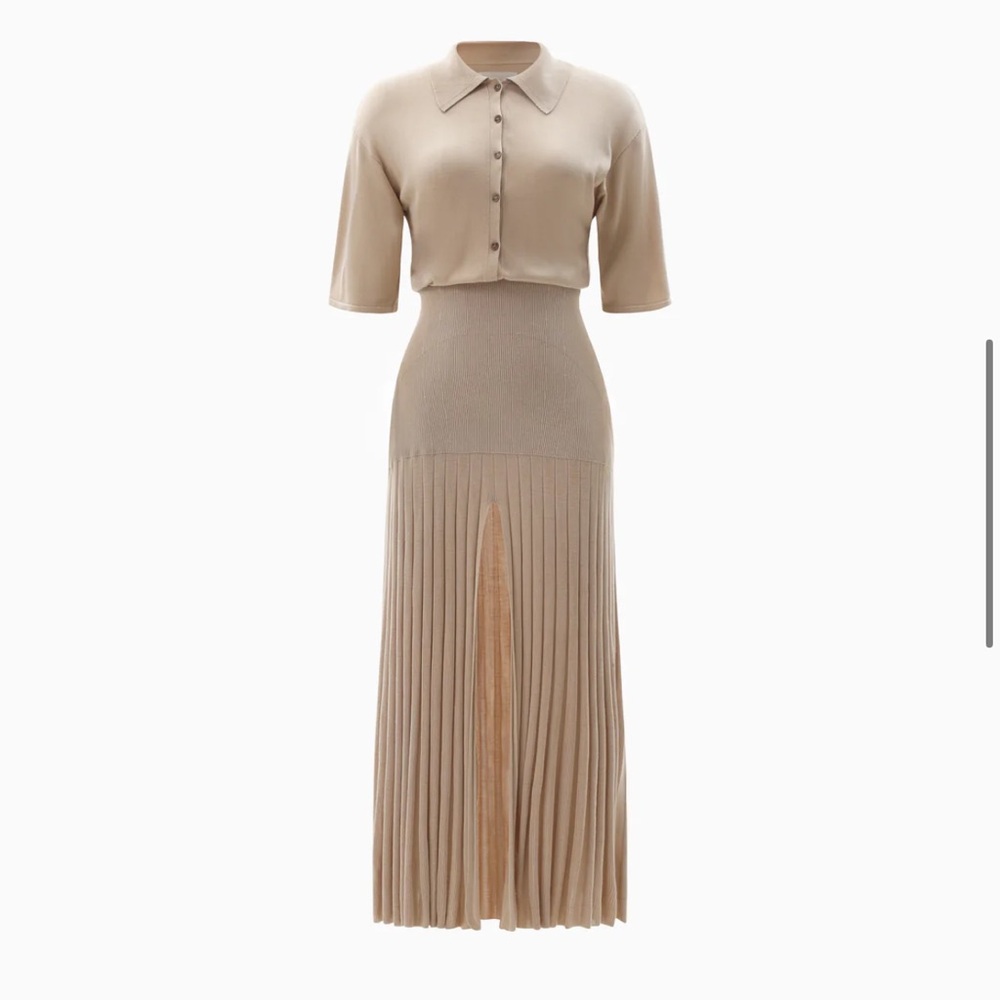NWT VEDA silk maxi dress in oatmeal